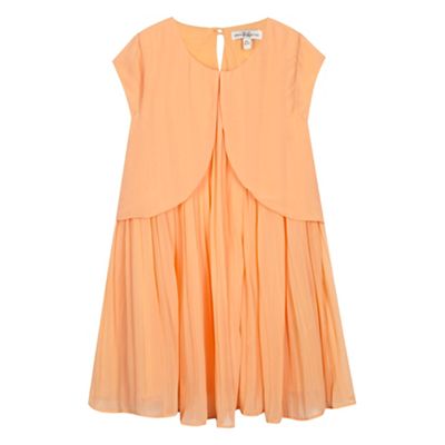 French connection Girls' orange pleated dress